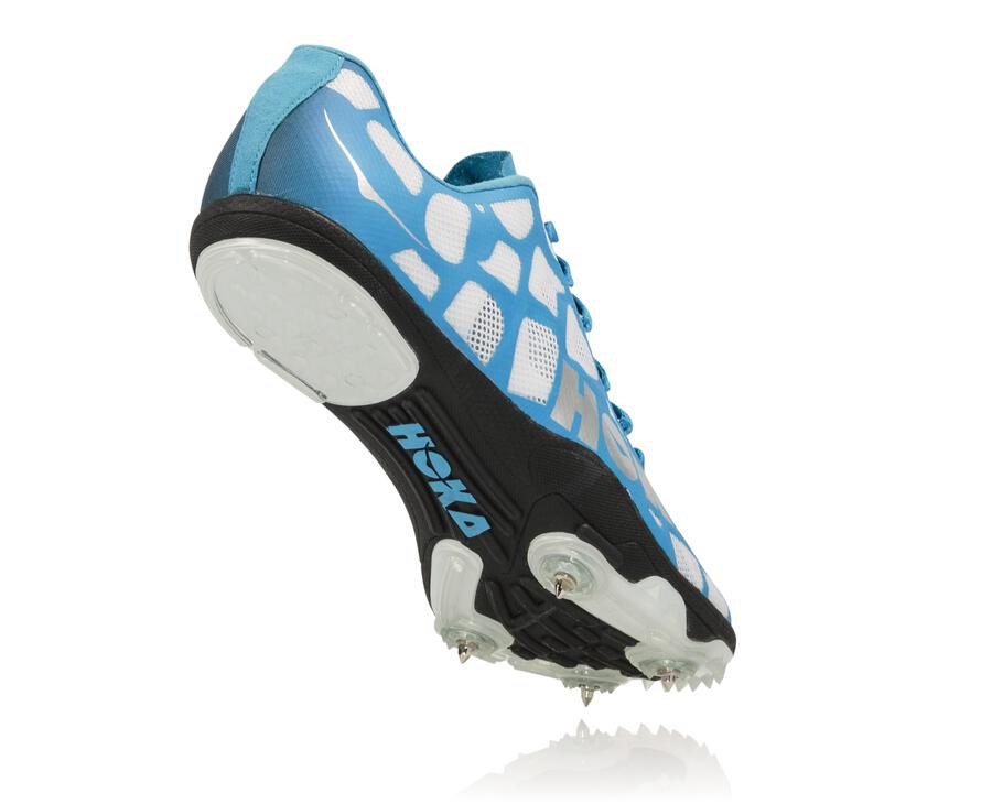 Hoka One One Mens Spikes - Rocket X - White/Blue - GWNQ12835